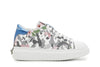 SNEAKERS IN PELLE CON STAMPA MIMETICO-FLOREALE