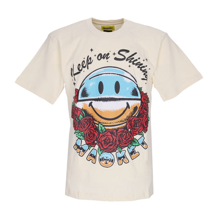 MARKET Maglietta Uomo Smiley Keep On Shining Tee X Smiley Cream da uomo