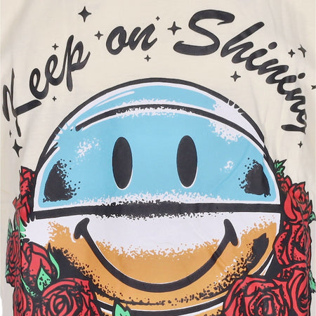 MARKET Maglietta Uomo Smiley Keep On Shining Tee X Smiley Cream da uomo