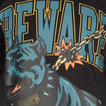 MARKET Maglietta Uomo Beware Dog Washed Tee Black da uomo