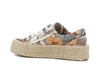 SNEAKER IN TESSUTO STAMPA FLOREALE CON RIPORTO SULLA FASCIA CORDA