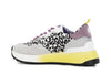 SNEAKERS ALLACCIATA IN PELLE SCAMOSCIATAE TESSUTO LEOPARDATO
