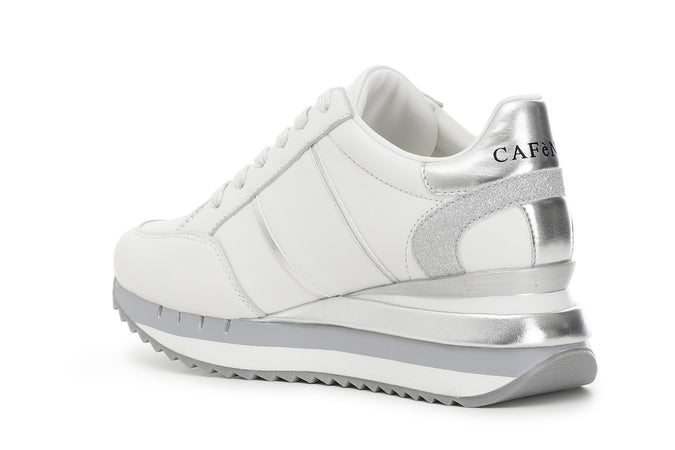 SNEAKERS IN PELLE CON BANDA LOGO LATERALE