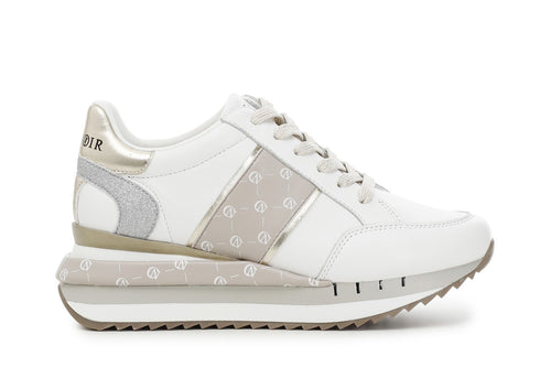 SNEAKERS IN PELLE CON BANDA LOGO LATERALE