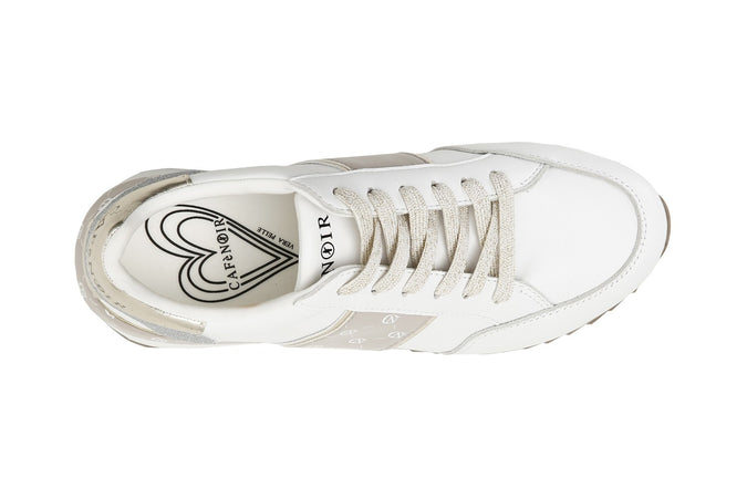 SNEAKERS IN PELLE CON BANDA LOGO LATERALE