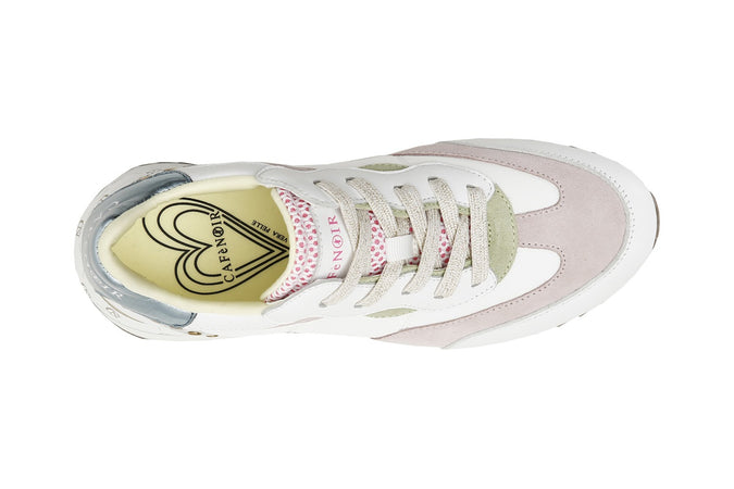 SNEAKERS IN PELLE E TESSUTO MULTICOLOR