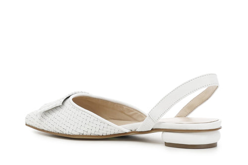 BALLERINA APERTA DIETRO IN PELLE STAMPAINTRECCIO