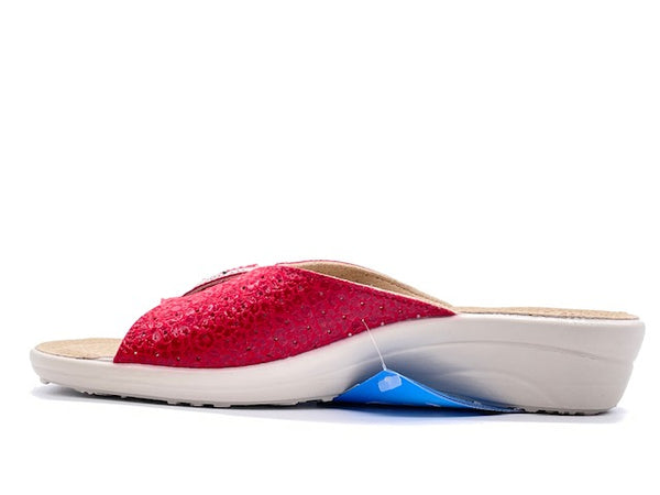 FLY FLOT Ciabatta Donna con fibbia Baricella Rosso