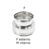 Raccordo inox mono parete F 150mm a doppia parete MF Di 150 - De 200 mm