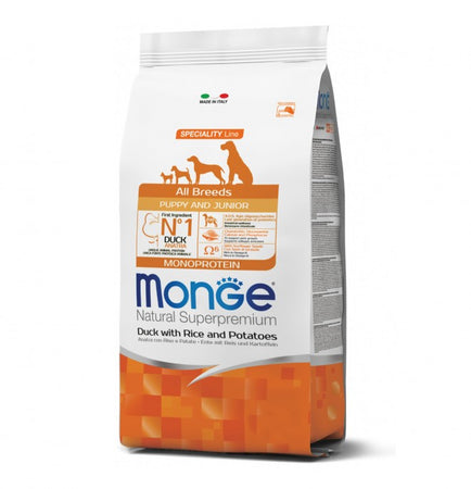 Monge Speciality Line Monoprotein secco Cani Puppy & Junior anatra riso e patate