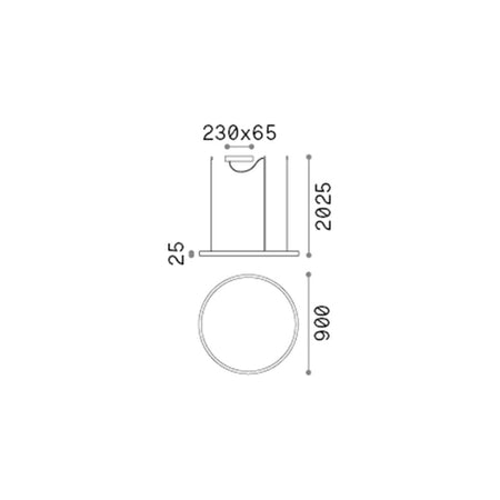 Sospensione Moderna Oracle Alluminio-Plastiche Bianco Led 55W 4000K D90Cm