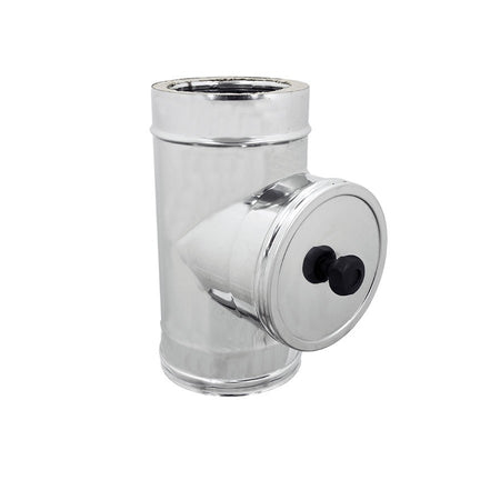 Modulo di ispezione inox T 90° doppia parete Di 180 - De 230 mm