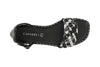 SANDALO CHIUSO DIETRO FASCIA STRASS E RAFFIA INTRECCIATA