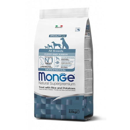 Monge Speciality Line Monoprotein secco Cani Puppy & Junior trota riso e patate