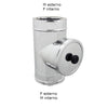 Modulo di ispezione inox T 90° doppia parete Di 200 - De 250 mm