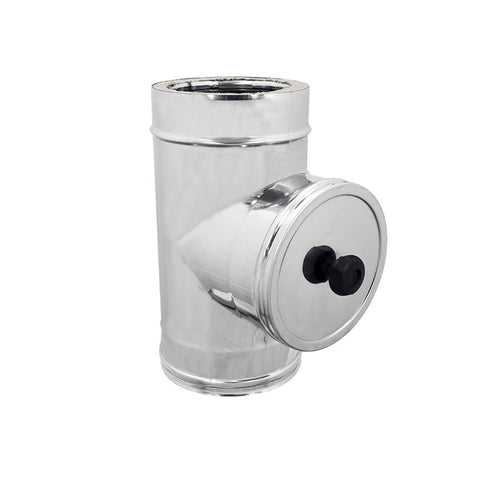 Modulo di ispezione inox T 90° doppia parete Di 250 - De 300 mm