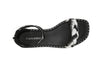 SANDALO FASCIA STRASS E RAFFIA INTRECCIATA ZIP DIETRO