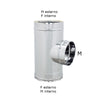 Raccordo inox Di 100 - De 150 mm a T braga doppia parete codino mono parete M 100mm
