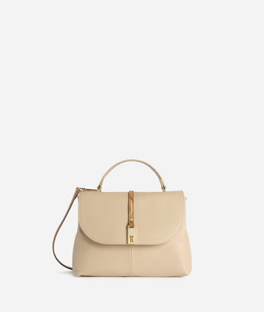 1ª Classe Alviero Martini Mini Tote Donna Avorio Pelle Nappata con Tracolla LE86_8631_0905