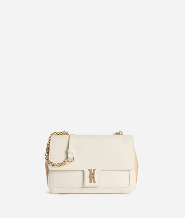 1ª Classe Alviero Martini Borsa Donna Tracolla Bay Lock Bag Avorio con Catena