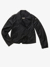 Blauer chiodo donna Zamora in nylon nero con zip