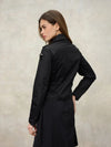 Blauer chiodo donna Zamora in nylon nero con zip