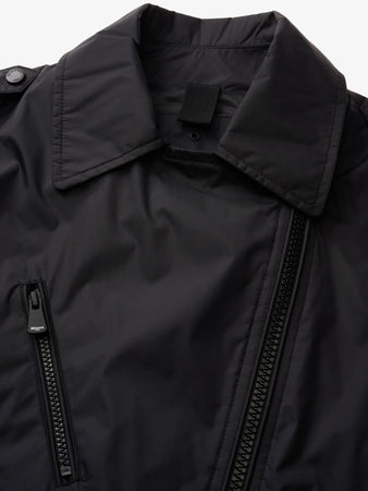 Blauer chiodo donna Zamora in nylon nero con zip