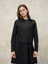 Blauer chiodo donna Zamora in nylon nero con zip