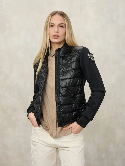 Blauer Giubbino Donna Haskel Nero – Piumino ibrido con maniche in scuba 26SBLDC02206