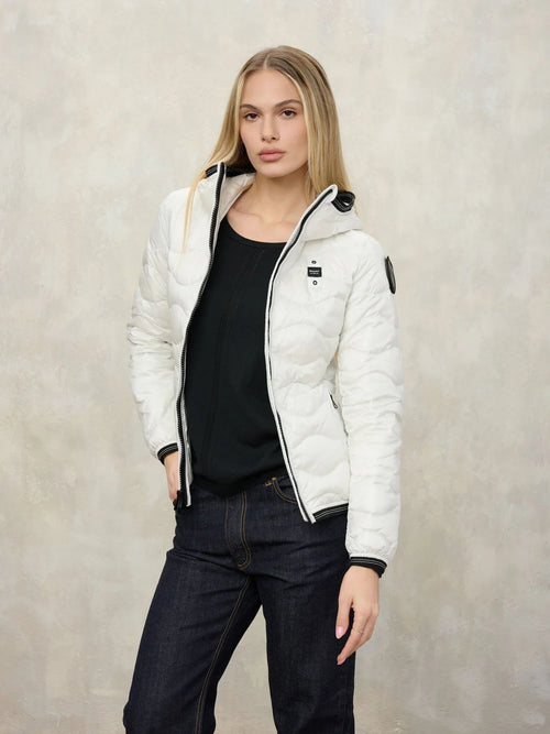 Blauer Piumino Donna con Cappuccio Camelia Bianco – Giubbino leggero mezza stagione 26SBLDC03169