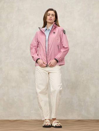 Blauer giacca donna Anawan antivento e antipioggia con cappuccio rosa