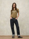 T-shirt Donna Blauer Graham 26SBLDH02411 logo glitterato – Nocciola