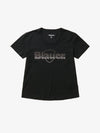 T-shirt Donna Blauer Graham 26SBLDH02411 con logo glitterato – Nero