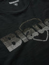 T-shirt Donna Blauer Graham 26SBLDH02411 con logo glitterato – Nero