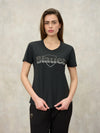 T-shirt Donna Blauer Graham 26SBLDH02411 con logo glitterato – Nero