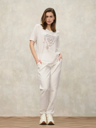 T-shirt donna Blauer Havey con scudo decorato in perline mod  Havey