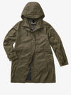 Blauer impermeabile donna Thrush lungo con cappuccio verde