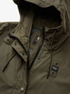 Blauer impermeabile donna Thrush lungo con cappuccio verde