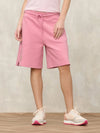 Bermuda Donna Blauer Lane 26SBLDP05058 con coulisse e logo – Rosa