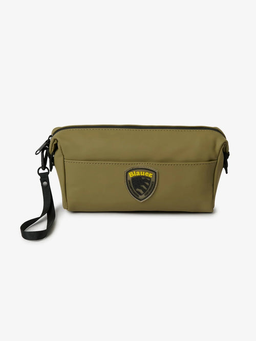 Pochette Uomo Blauer S6SHAM01 rubber beauty case con laccetto – Verde Militare
