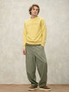 Felpa Uomo Blauer Camp 26SBLUF03242 girocollo con stampa floc – Giallo