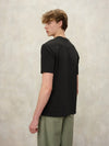 Blauer T-shirt Uomo Nera con Logo Scudo sul Petto Regular Fit 26SBLUH02284 Faxon