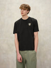 Blauer T-shirt Uomo Nera con Logo Scudo sul Petto Regular Fit 26SBLUH02284 Faxon