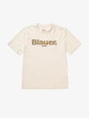 T-shirt Uomo Blauer Ernst 26SBLUH02299 con logo frontale – Bianco Neve