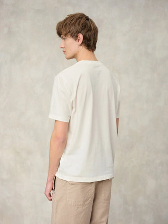 T-shirt Uomo Blauer Ernst 26SBLUH02299 con logo frontale – Bianco Neve