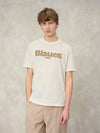 T-shirt Uomo Blauer Ernst 26SBLUH02299 con logo frontale – Bianco Neve