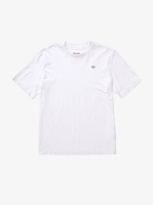 T-shirt Uomo Blauer Errol 26SBLUH02300 con logo minimal – Bianco