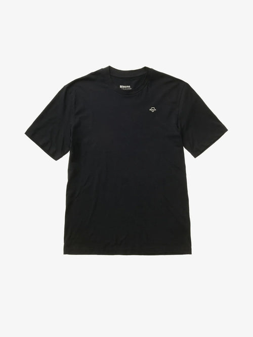 T-shirt Uomo Blauer Errol 26SBLUH02300 con logo minimal – Nero