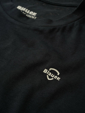 T-shirt Uomo Blauer Errol 26SBLUH02300 con logo minimal – Nero
