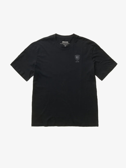 T-shirt Uomo Blauer Eutaw 26SBLUH02302 con logo scudo – Nero